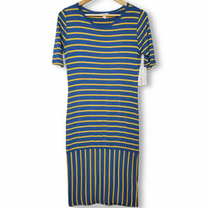 LuLaRoe Julia Dress Mid-Sleeve Blue Sz S